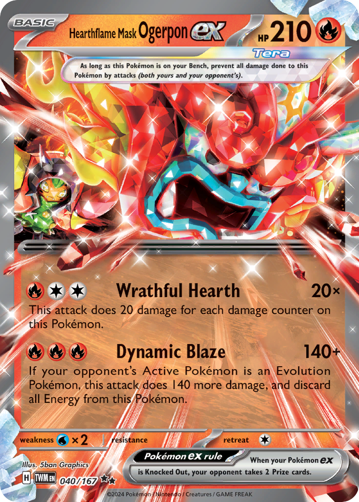 Twilight Masquerade Heartflame Mask Ogerpon ex #40/167